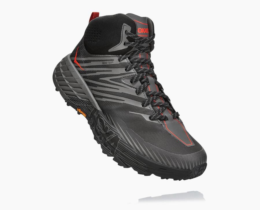 Hoka One One Trailove Tenisky Panske Čierne - Speedgoat Mid GORE-TEX 2 - 25704-LZKE